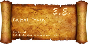 Bajtai Ervin névjegykártya